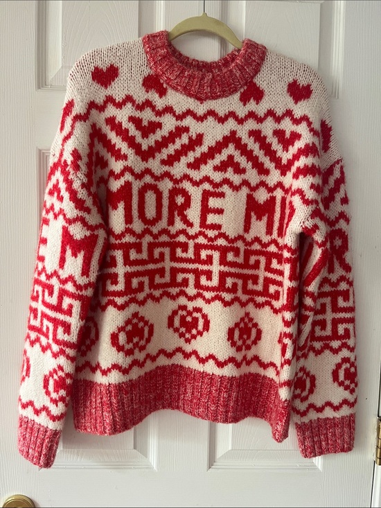 H&M Sweaters - H&M Red and Cream Fair Isle Crewneck Sweater